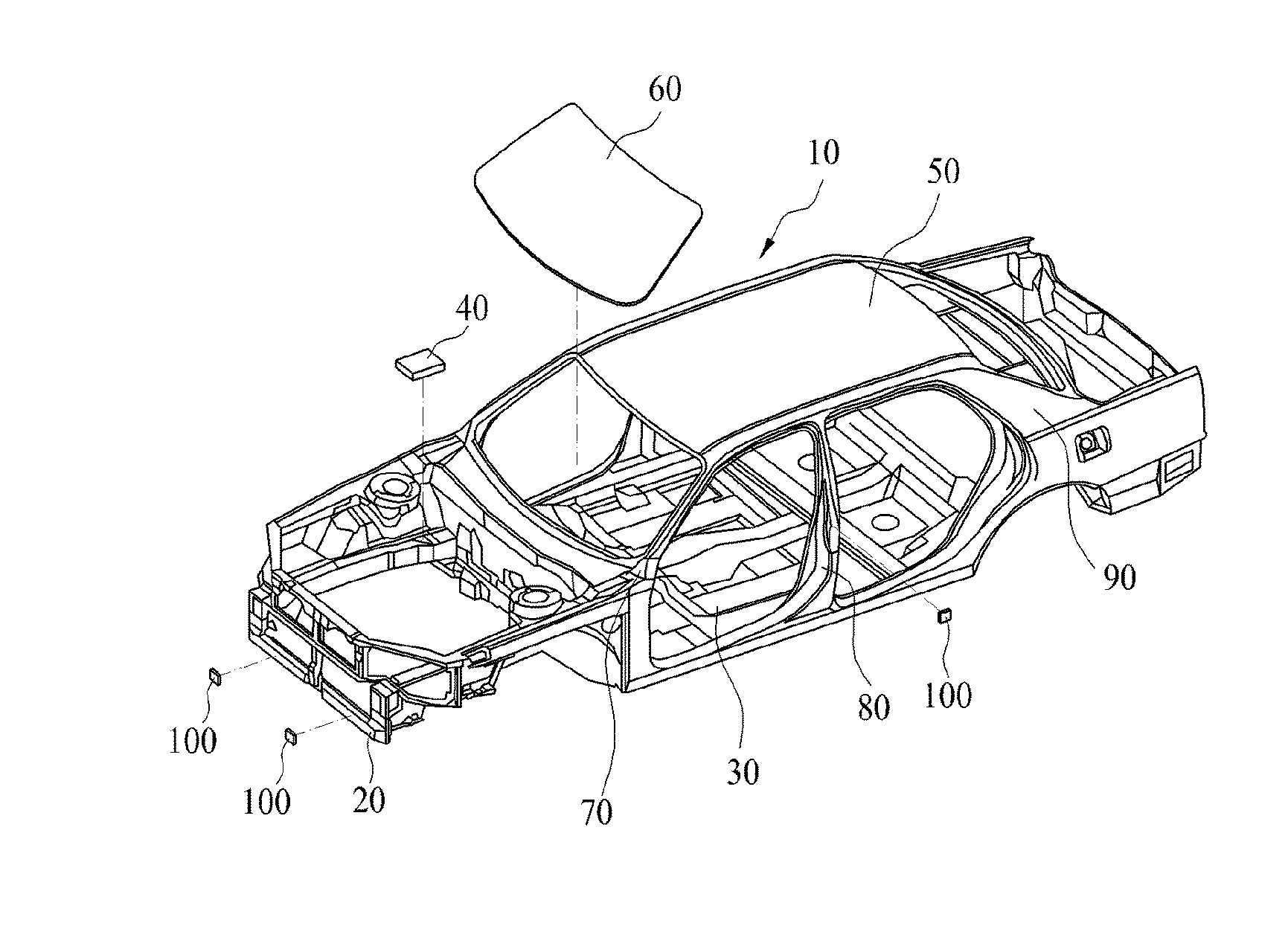 Airbag sensor module and car body integrated with airbag sensor module