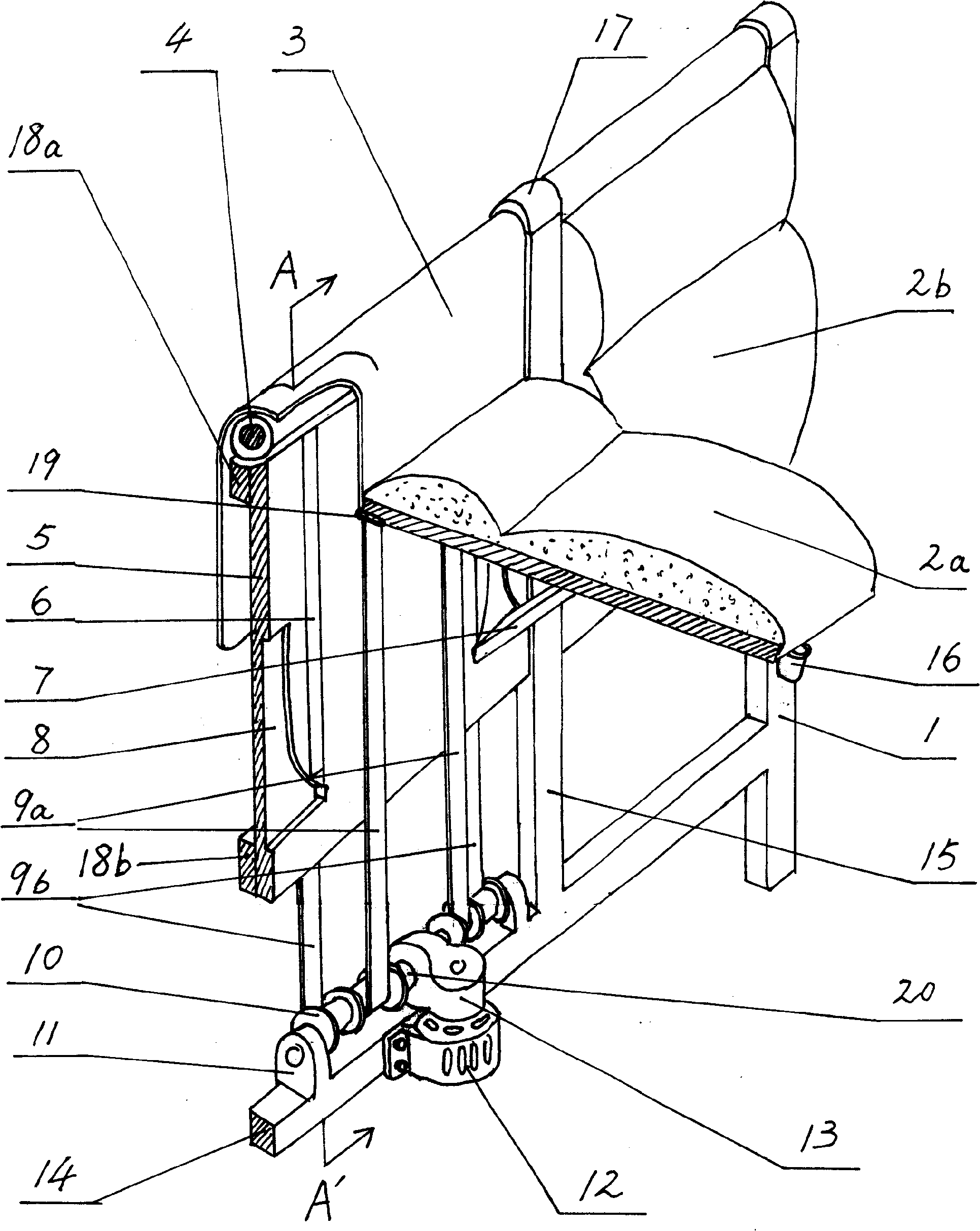 Movable backrest and drive mechanism thereof