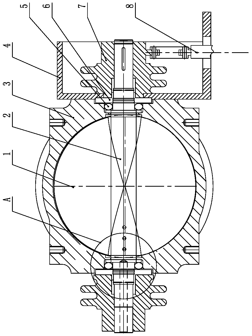 Nuclear power steam cut-off control butterfly valve