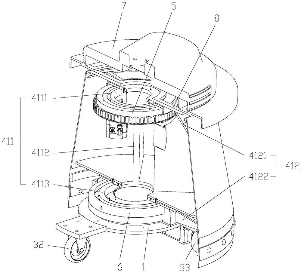 Self-navigation trolley for pushing loose materials