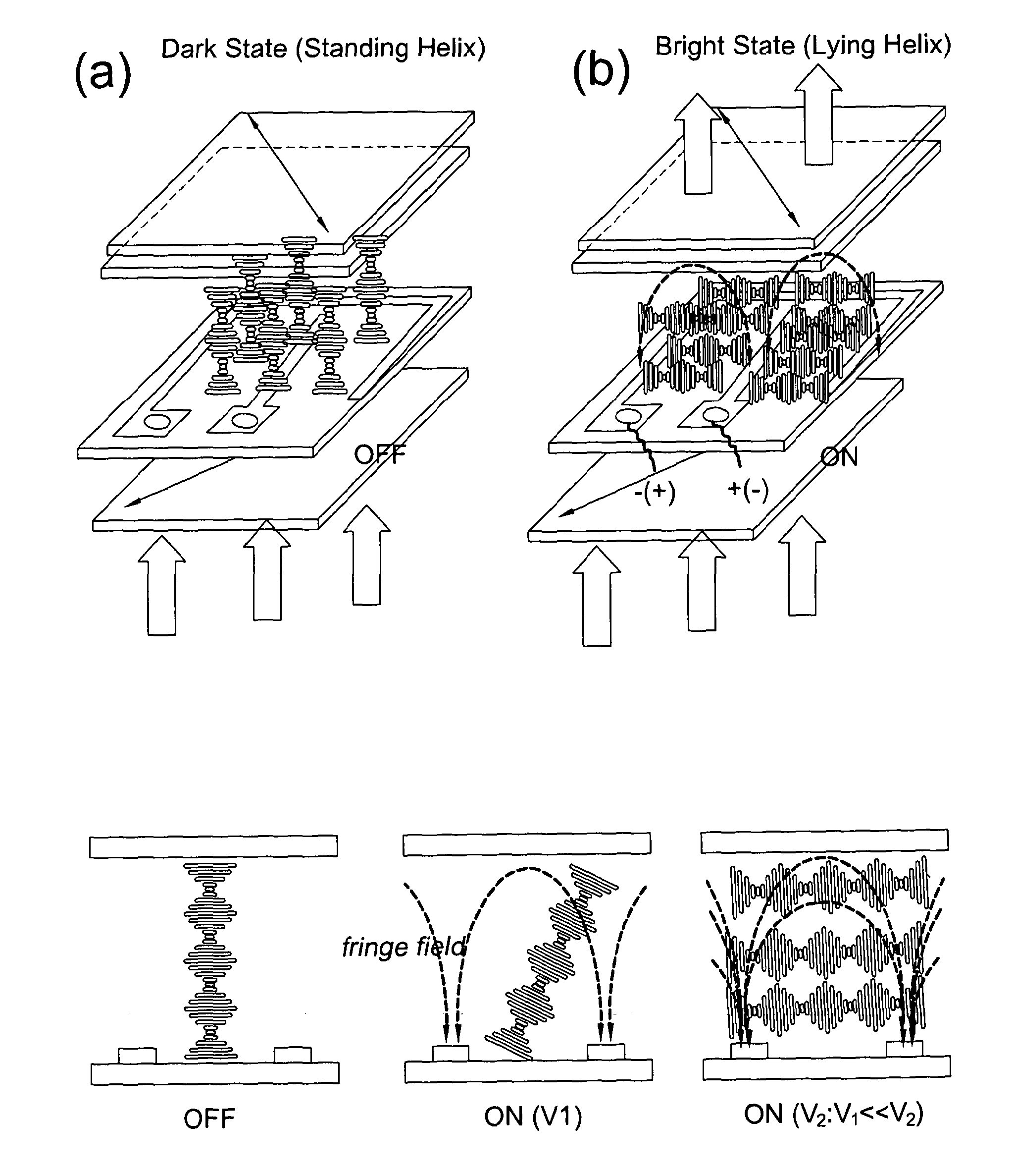 Liquid crystal device comprising chiral nematic liquid crystal material in a helical arrangement