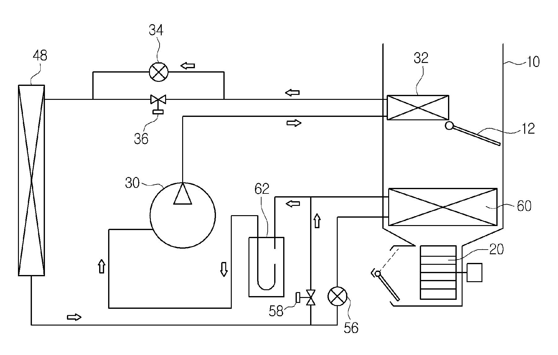 Heat pump system for vehicle