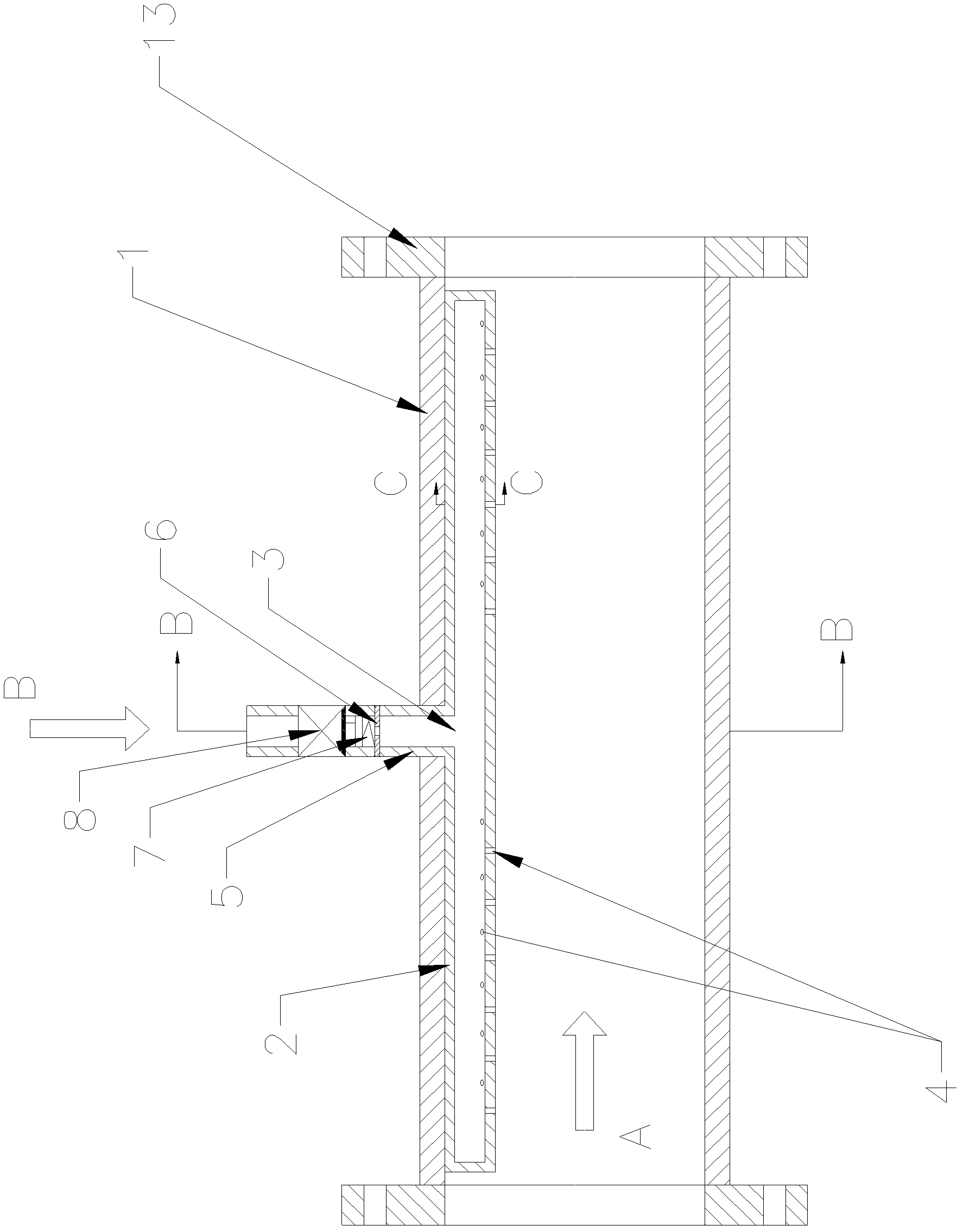 Gas supplementing device and ash removing system comprising same