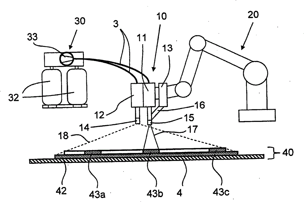 Device and method for applying a reactive mixture consisting of at least two components to a substrate