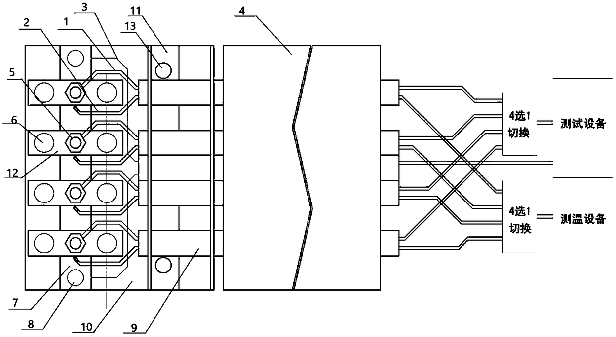 Multi-channel high-temperature dielectric temperature spectrum testing device