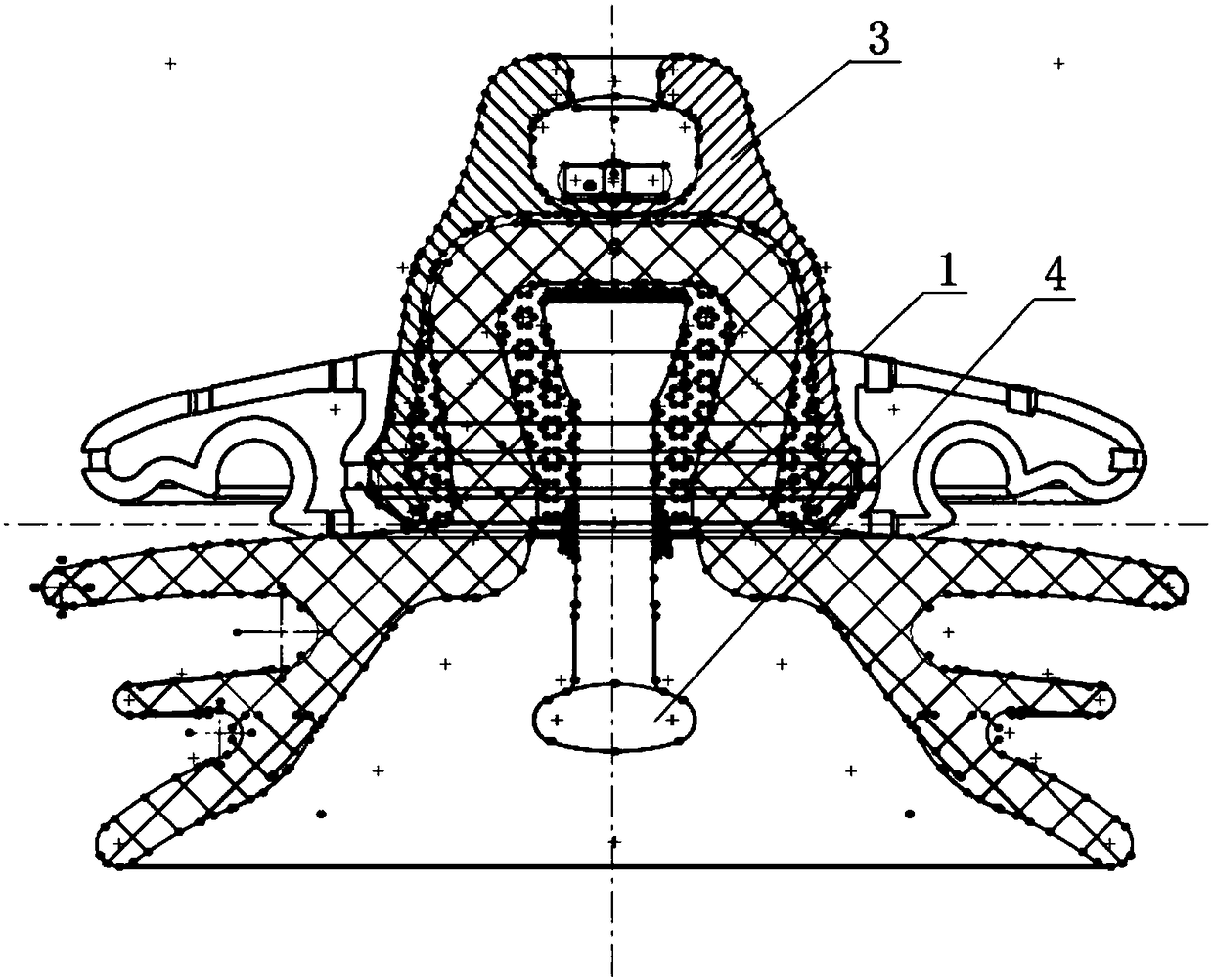 Extra-high-voltage DC disc-type suspension insulator capable of suppressing metal electrode corrosion