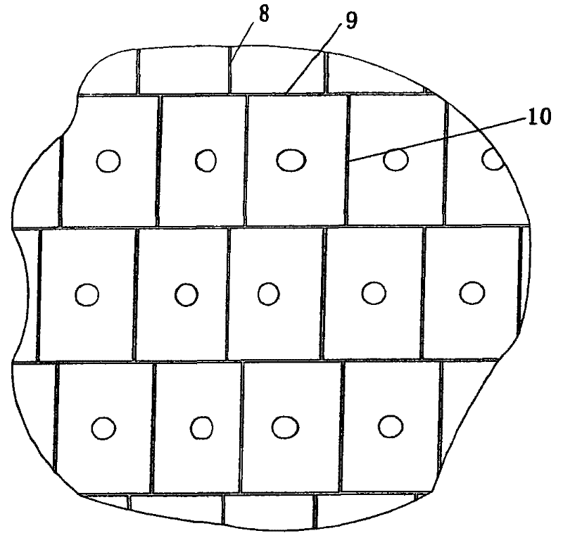 Method for installing ceramic lining plates of cyclone dust remover of blast furnace