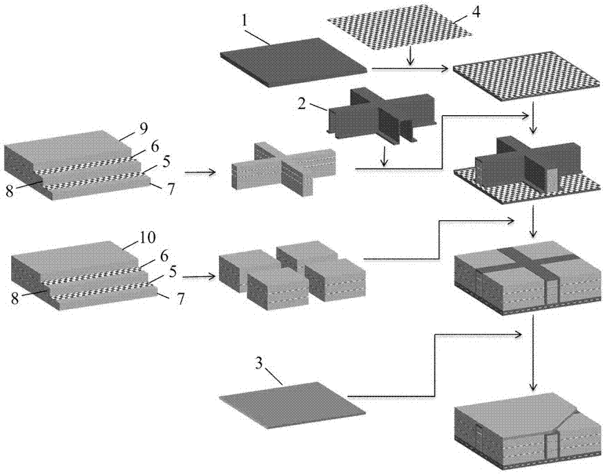 Shelter slab with radar stealth function and preparation method thereof