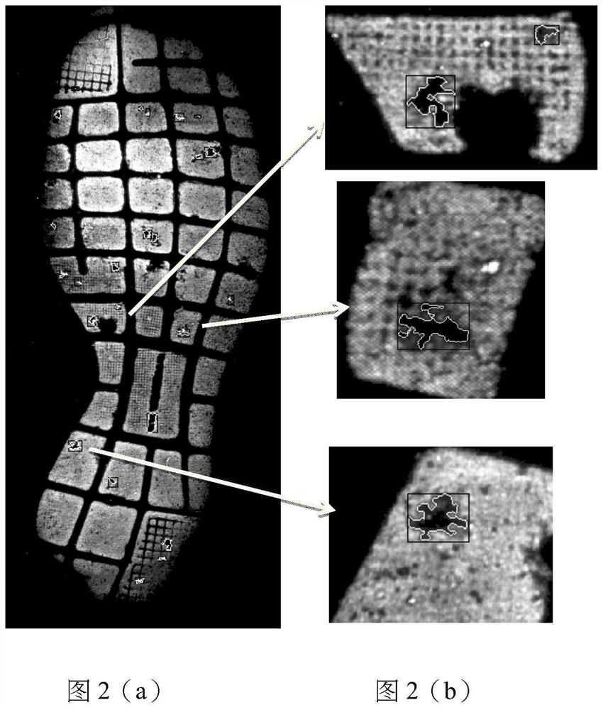 Shoeprint hole and insert feature detection and description method