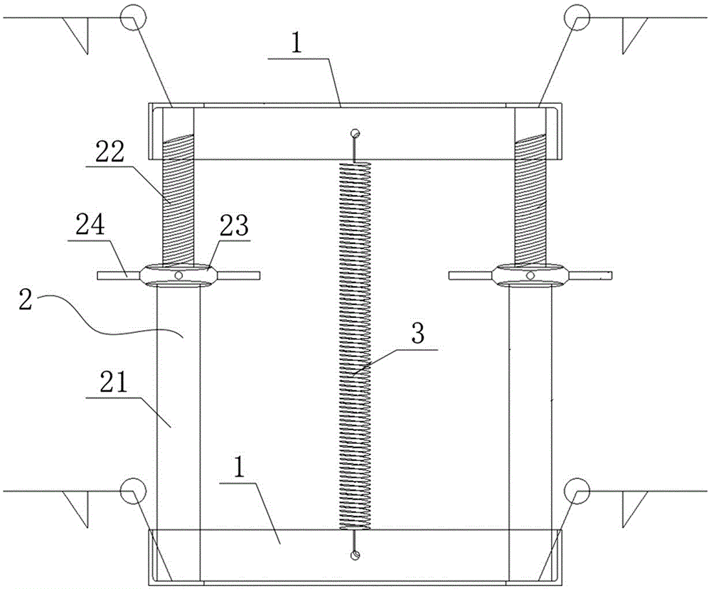 Elastic support platform for construction of bay window and bay window construction method