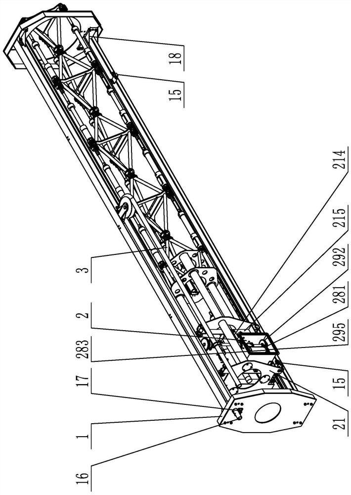 A multi-section three-parallel mechanism mechanical arm device that can realize automatic retraction