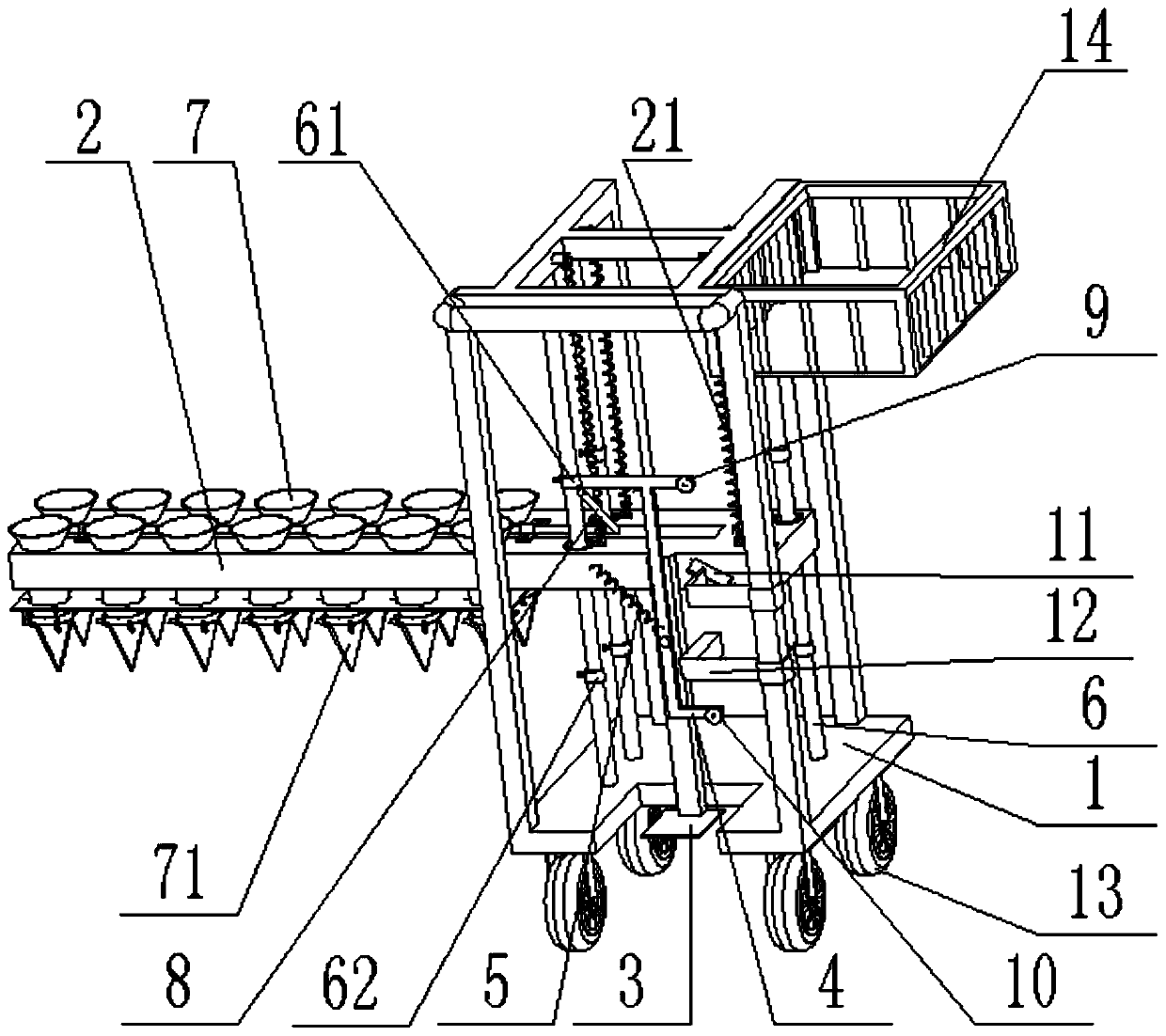 Seedling culture bowl transplanting device