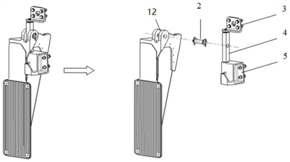 A helicopter rotary pedal