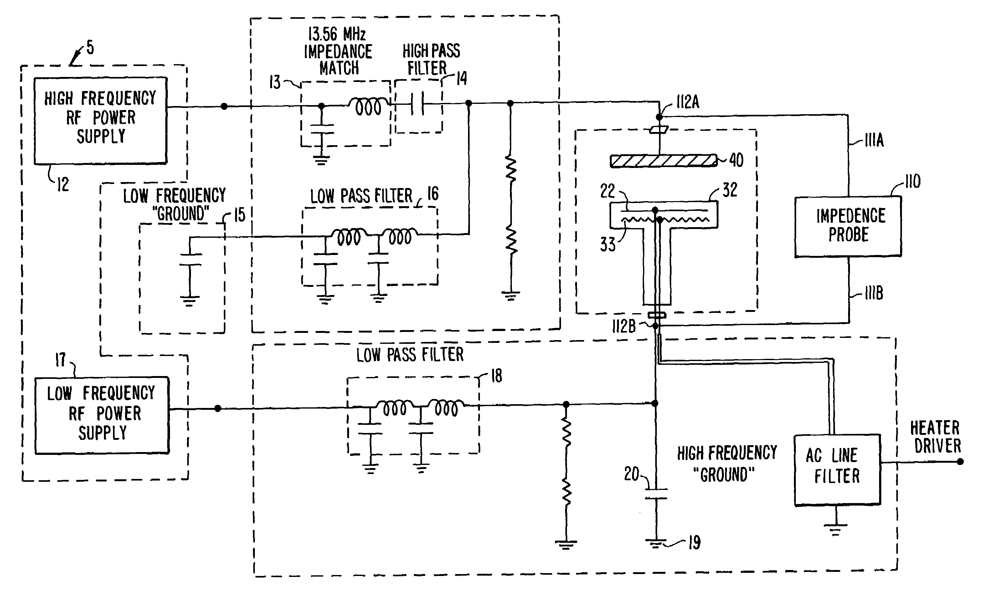 Method and apparatus for monitoring and adjusting chamber impedance