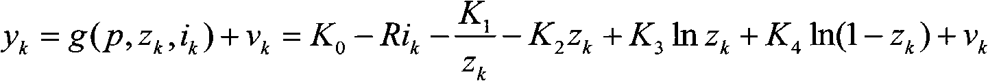 Estimation method of battery dump energy based on combined sampling point Kalman filtering