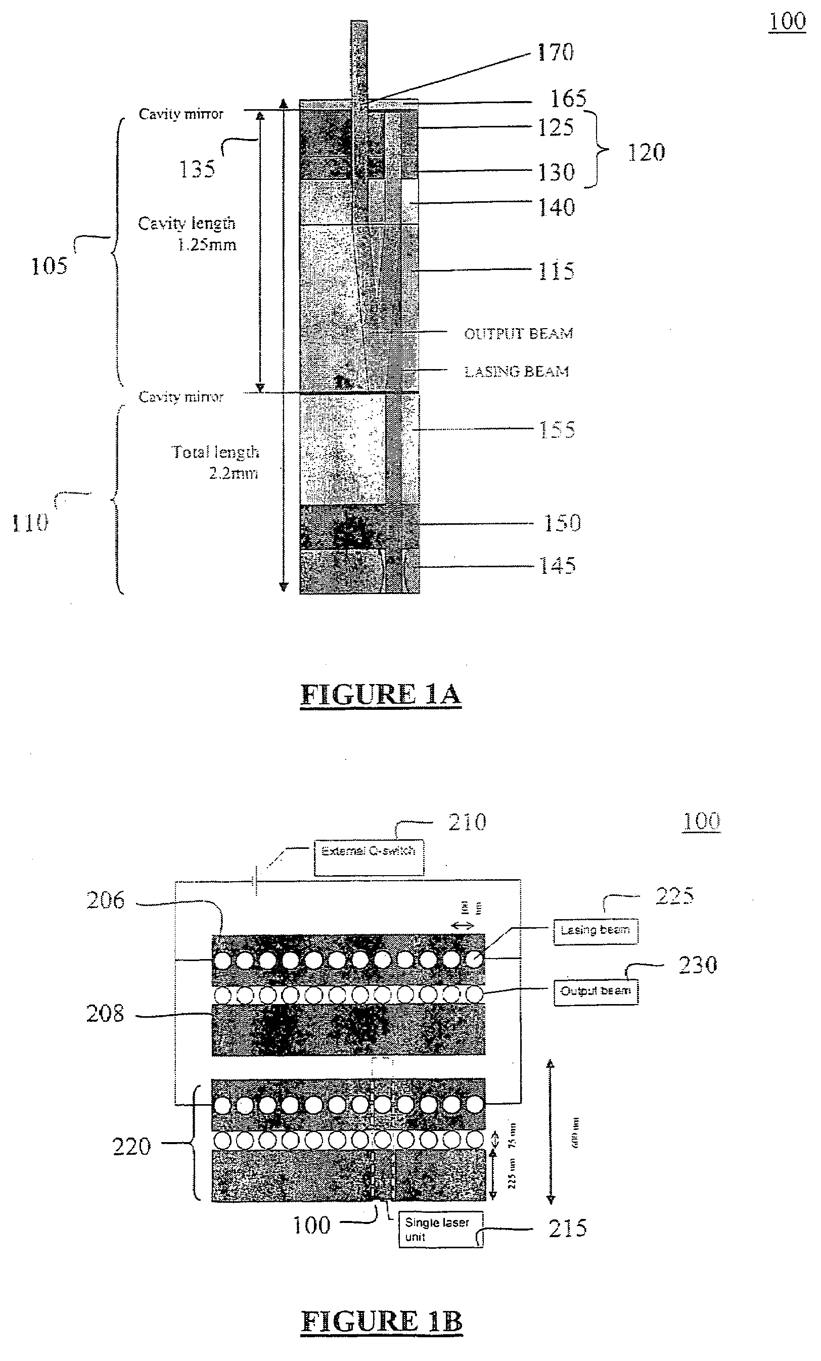 Q-switched cavity dumped laser array