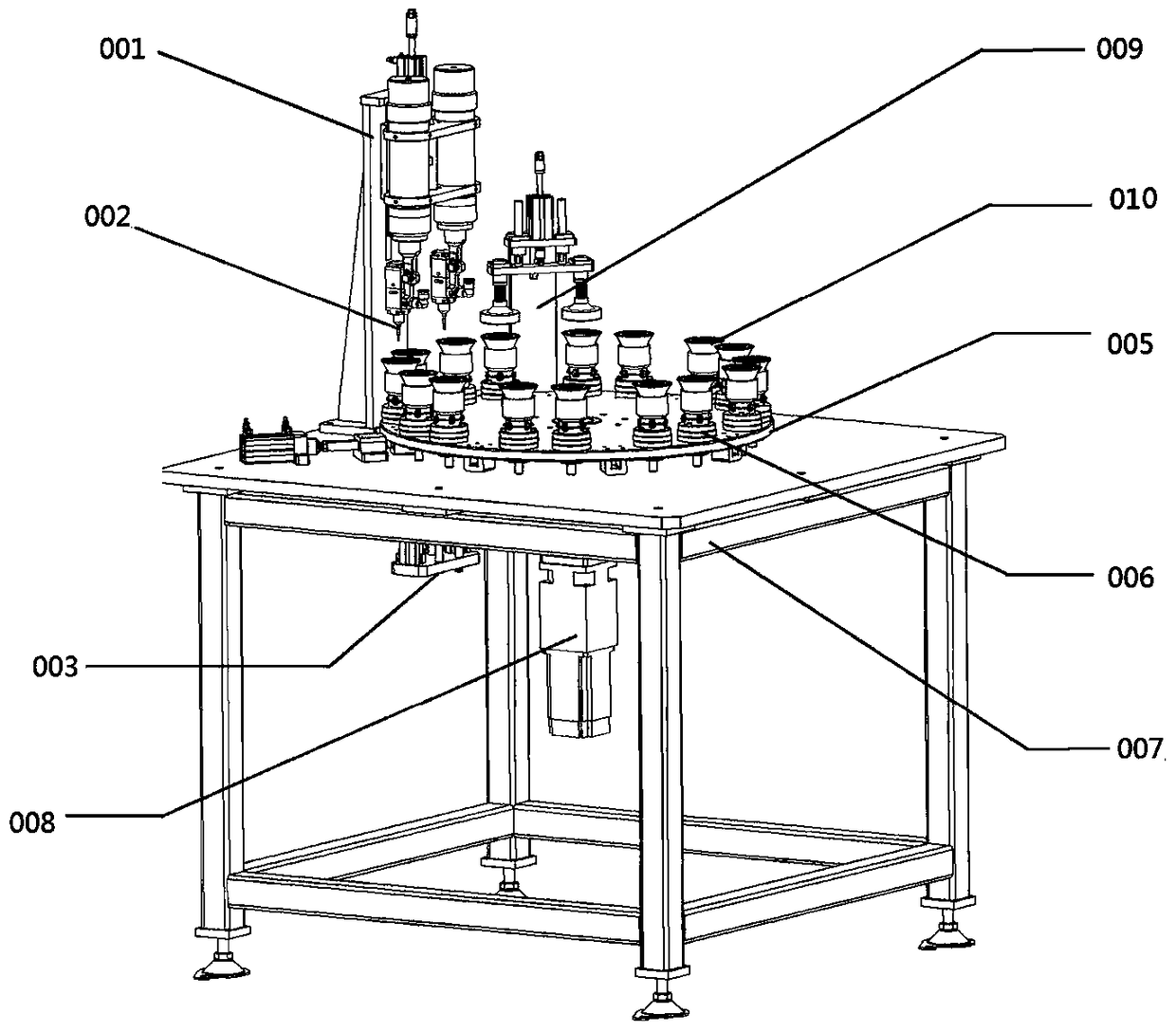 A kind of led lamp base dispensing machine