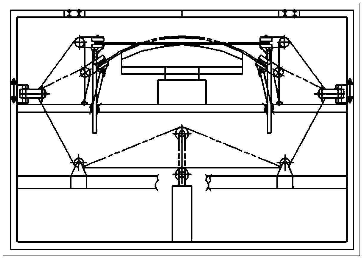 Thin plate tensioning curved surface forming device