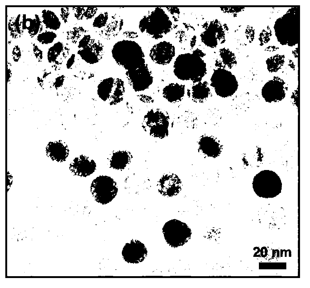 Core-shell-structure photomagnetic double-function nano composite material and preparation method thereof