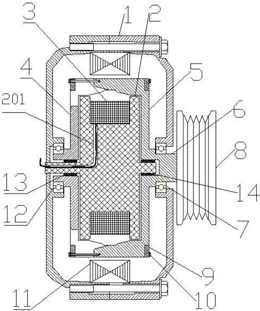 Brushless claw-pole power generator