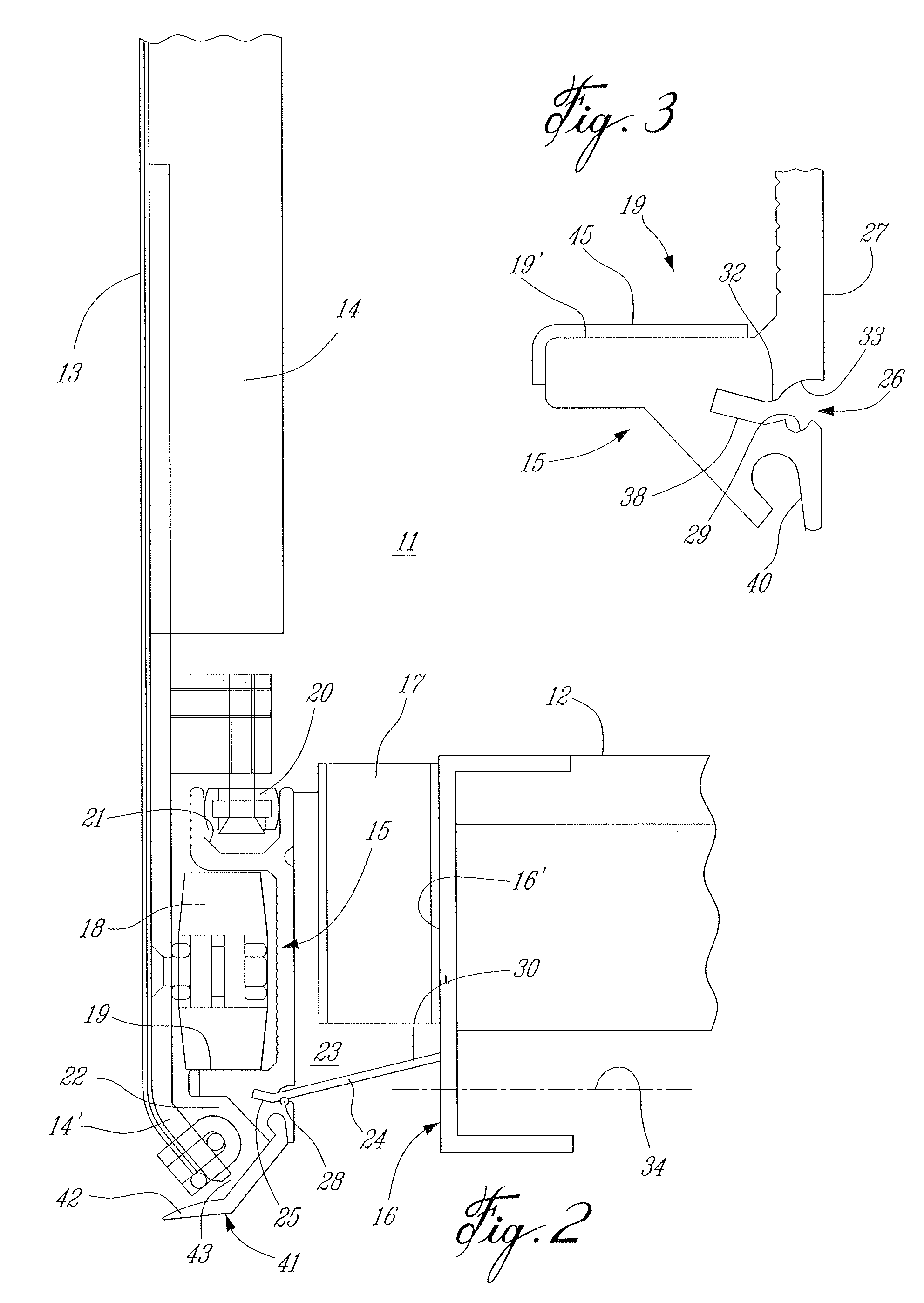 Shield assembly for cargo space of a transport vehicle