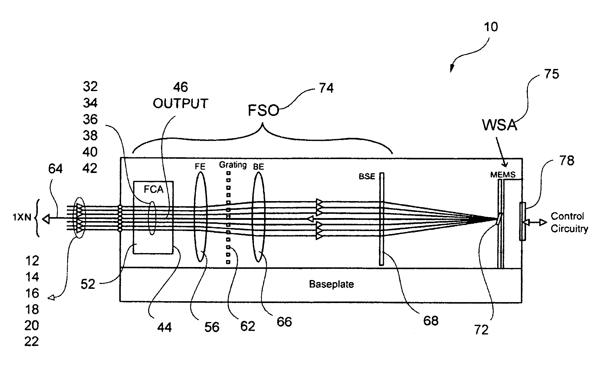 High port count instantiated wavelength selective switch