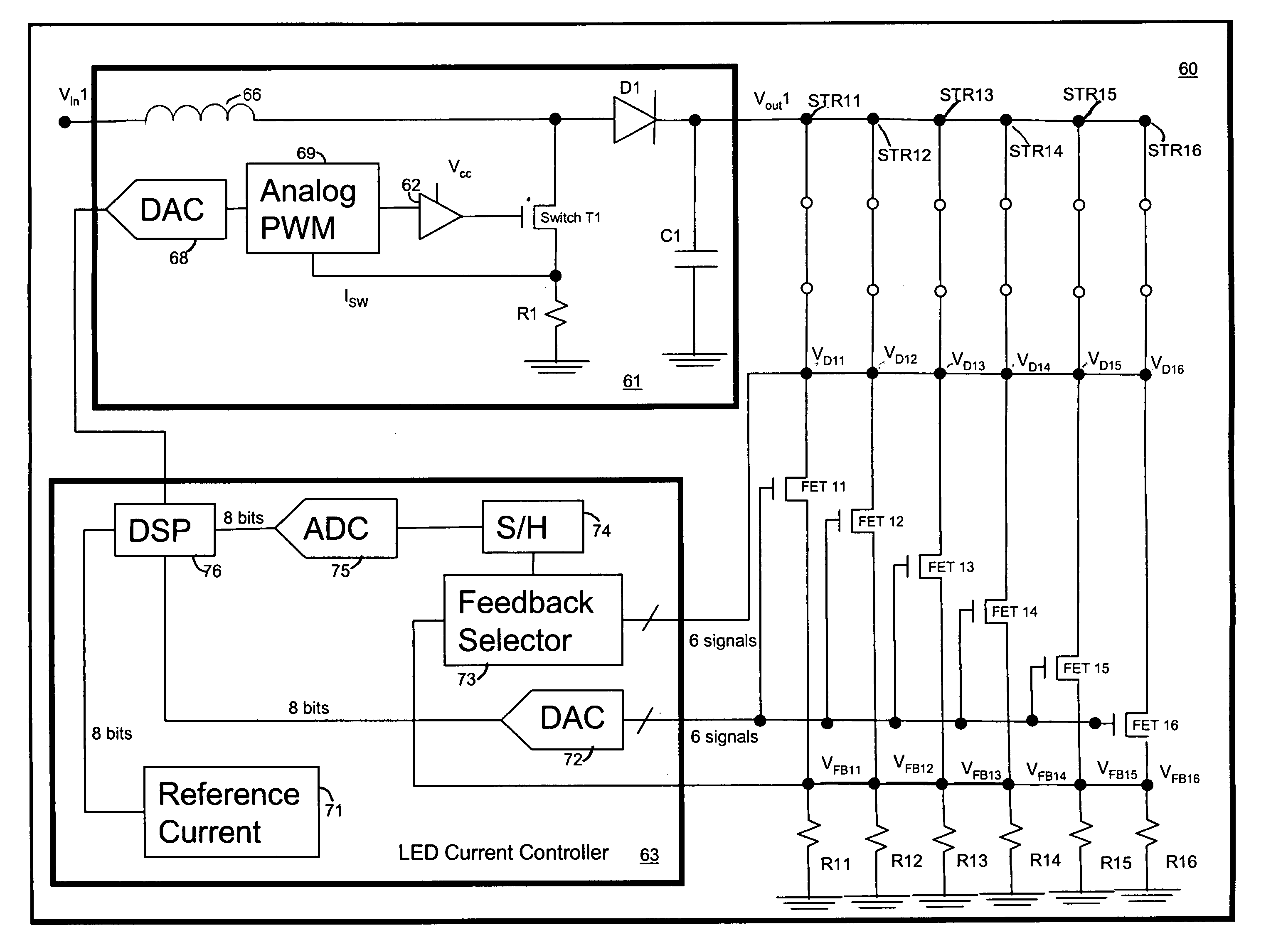 System and method for controlling a multi-string light emitting diode backlighting system for an electronic display