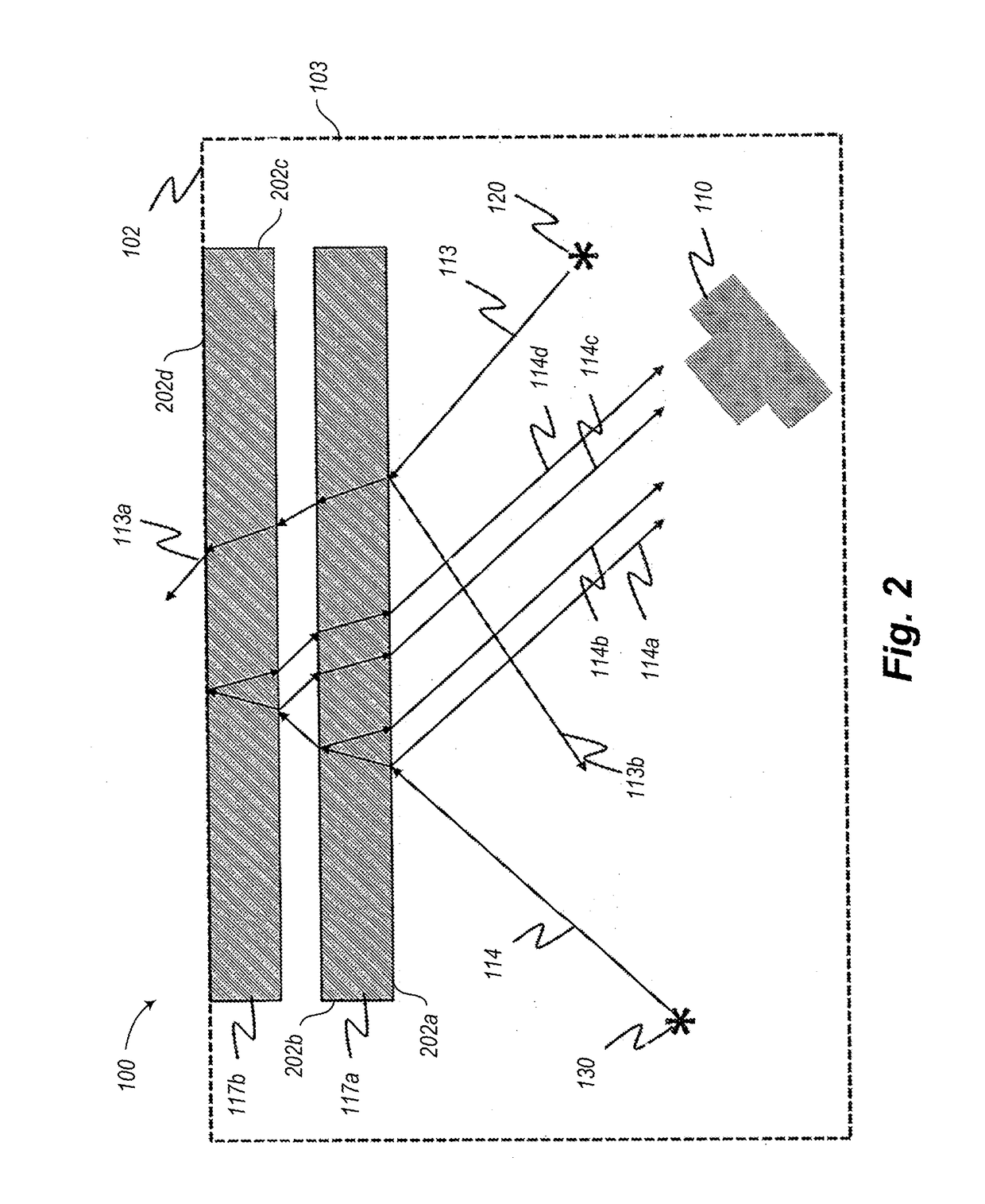 Data collection system and method that detect electronic device displays via fresnel patterns