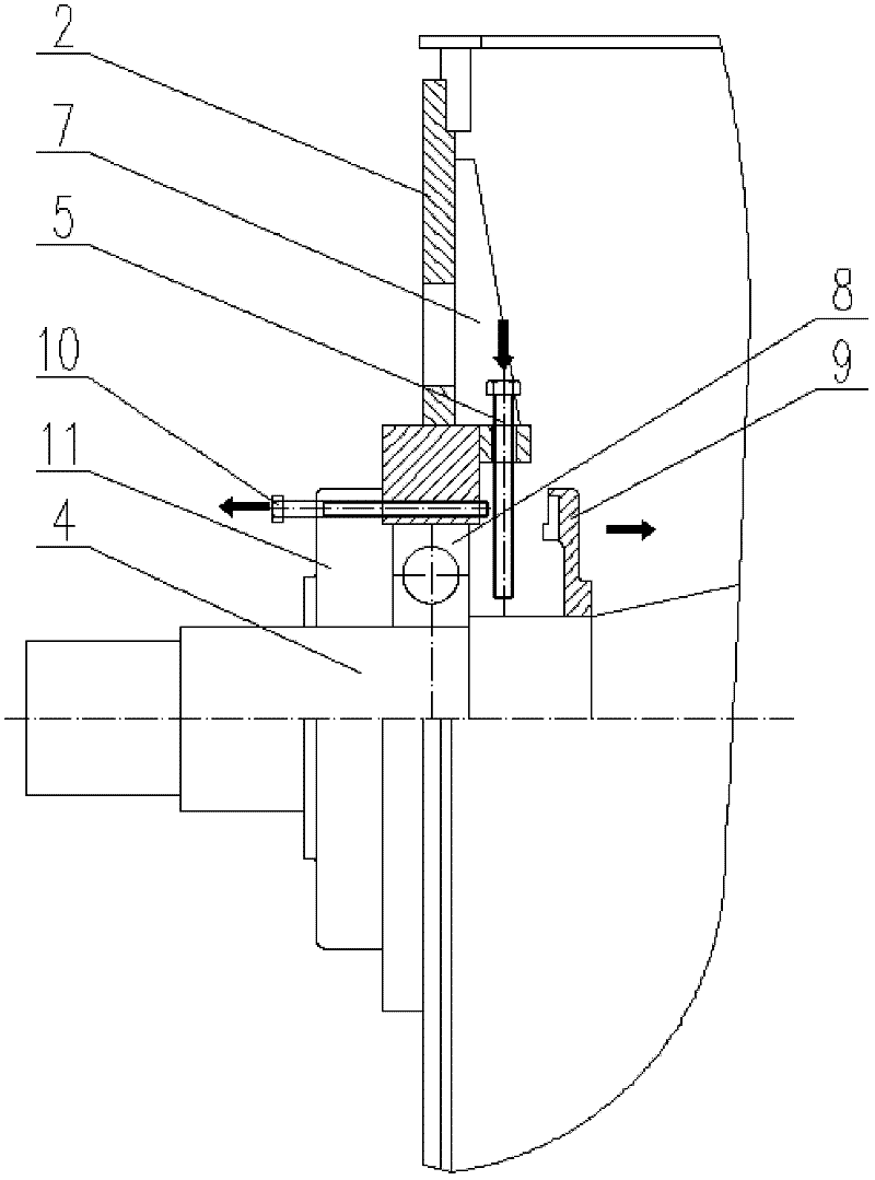 Alignment support device for rotor of permanent-magnetic wind power generator and rotor bearing replacement method