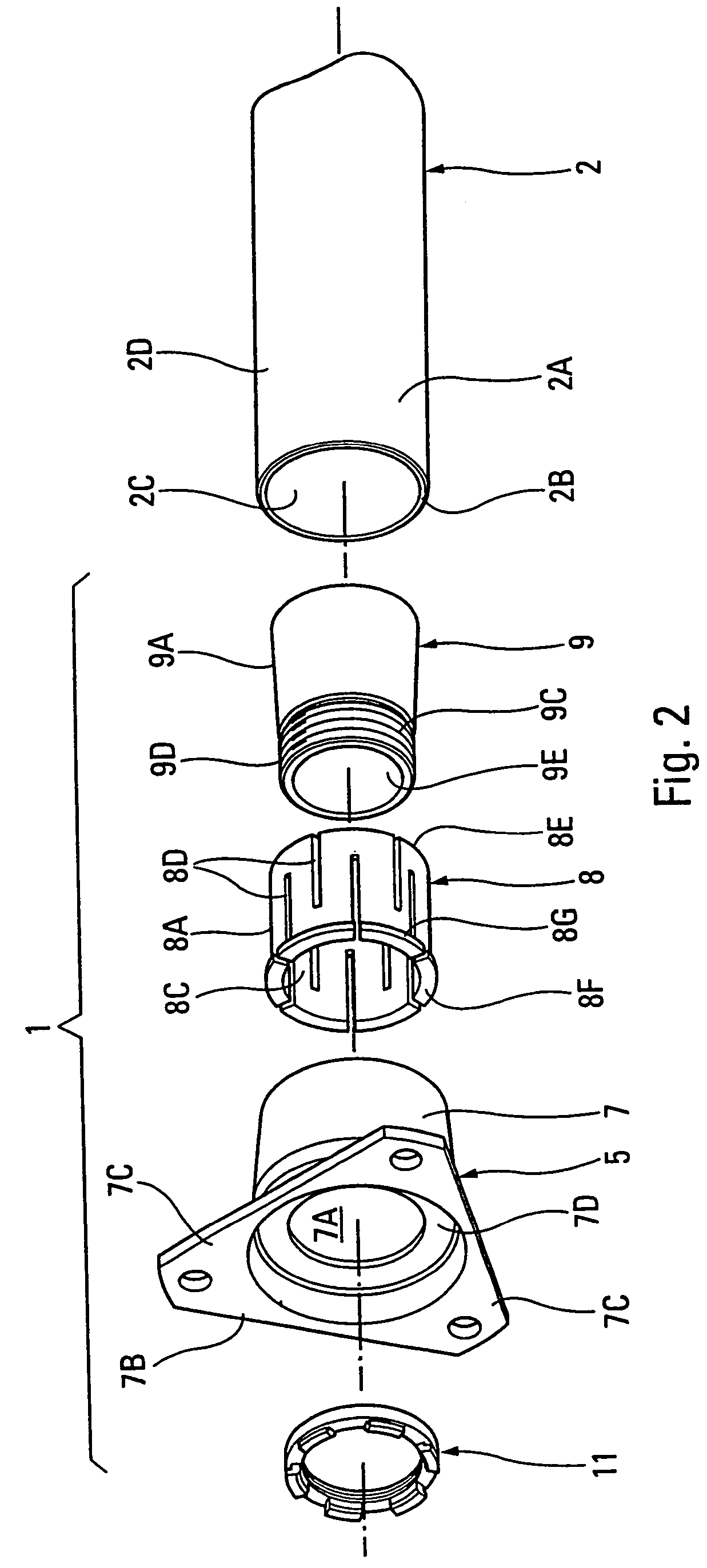 Coupling flange system for hollow shaft