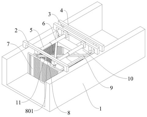 A filter and collection device for debris in sewage