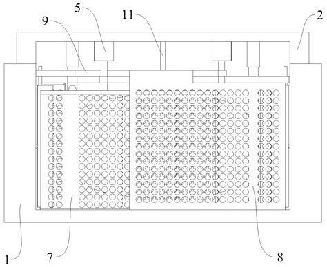 A filter and collection device for debris in sewage