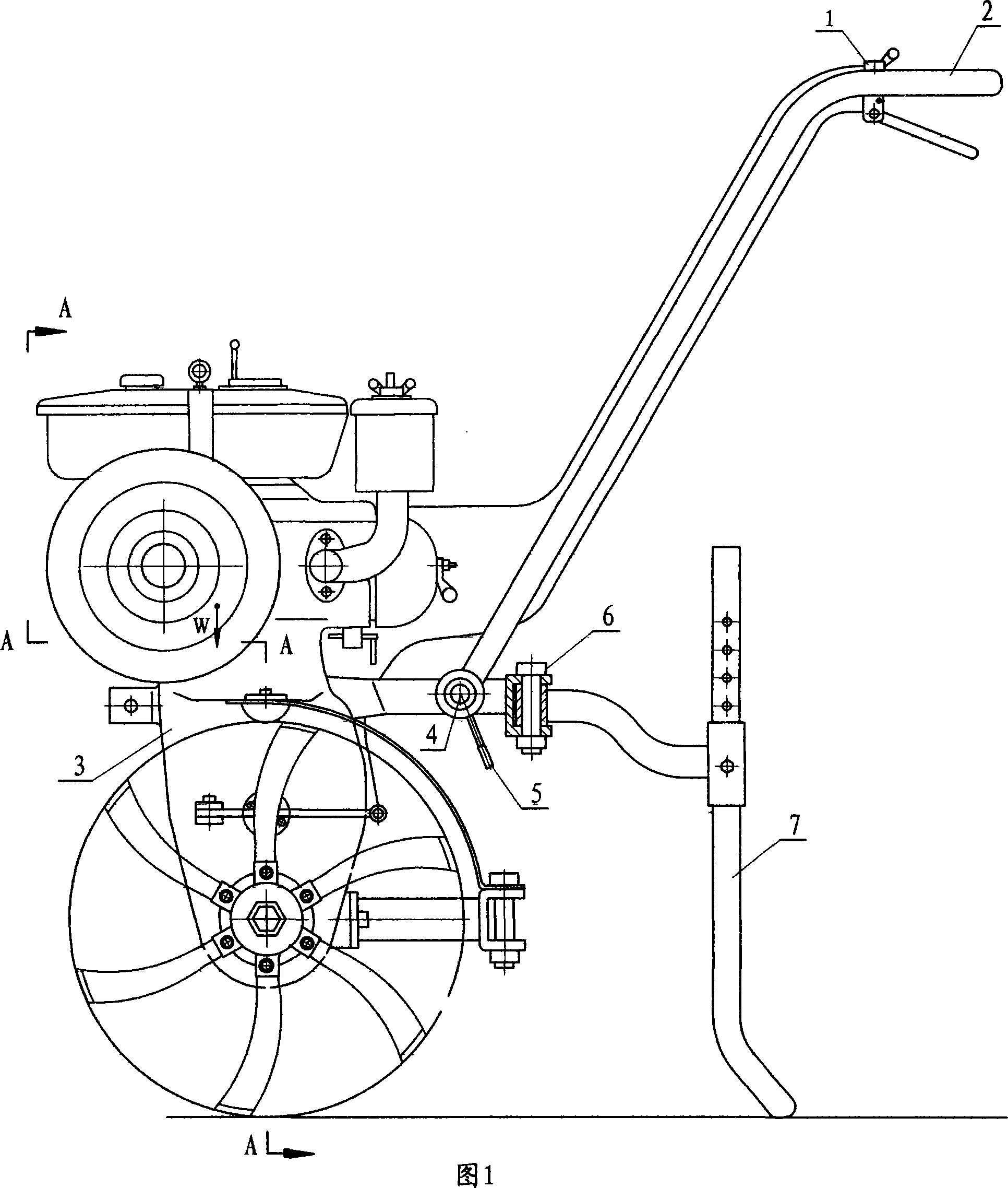 Minisize, light, high-effectiveness and stable tillage of small-sized farm machinery