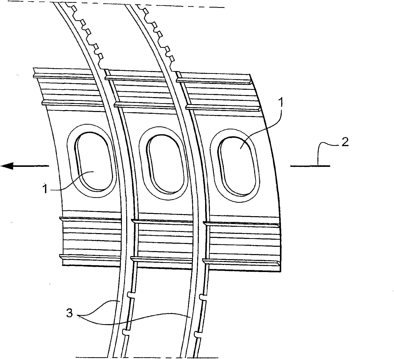 Section of aircraft fuselage and aircraft including one such section