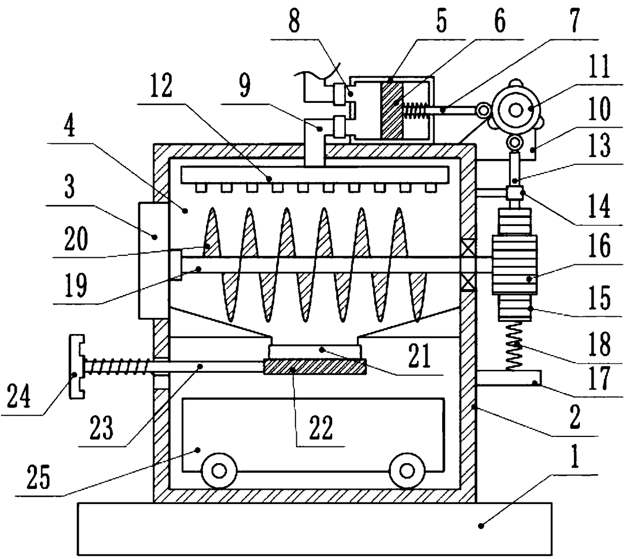 Mixing type dendrobium officinale drying device