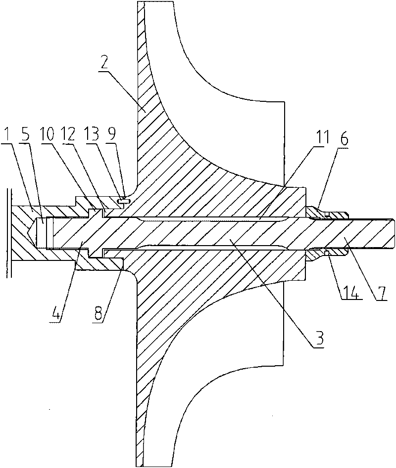 Draw bail of vane wheel and high-speed rotation shaft of high-speed centrifugal compression device