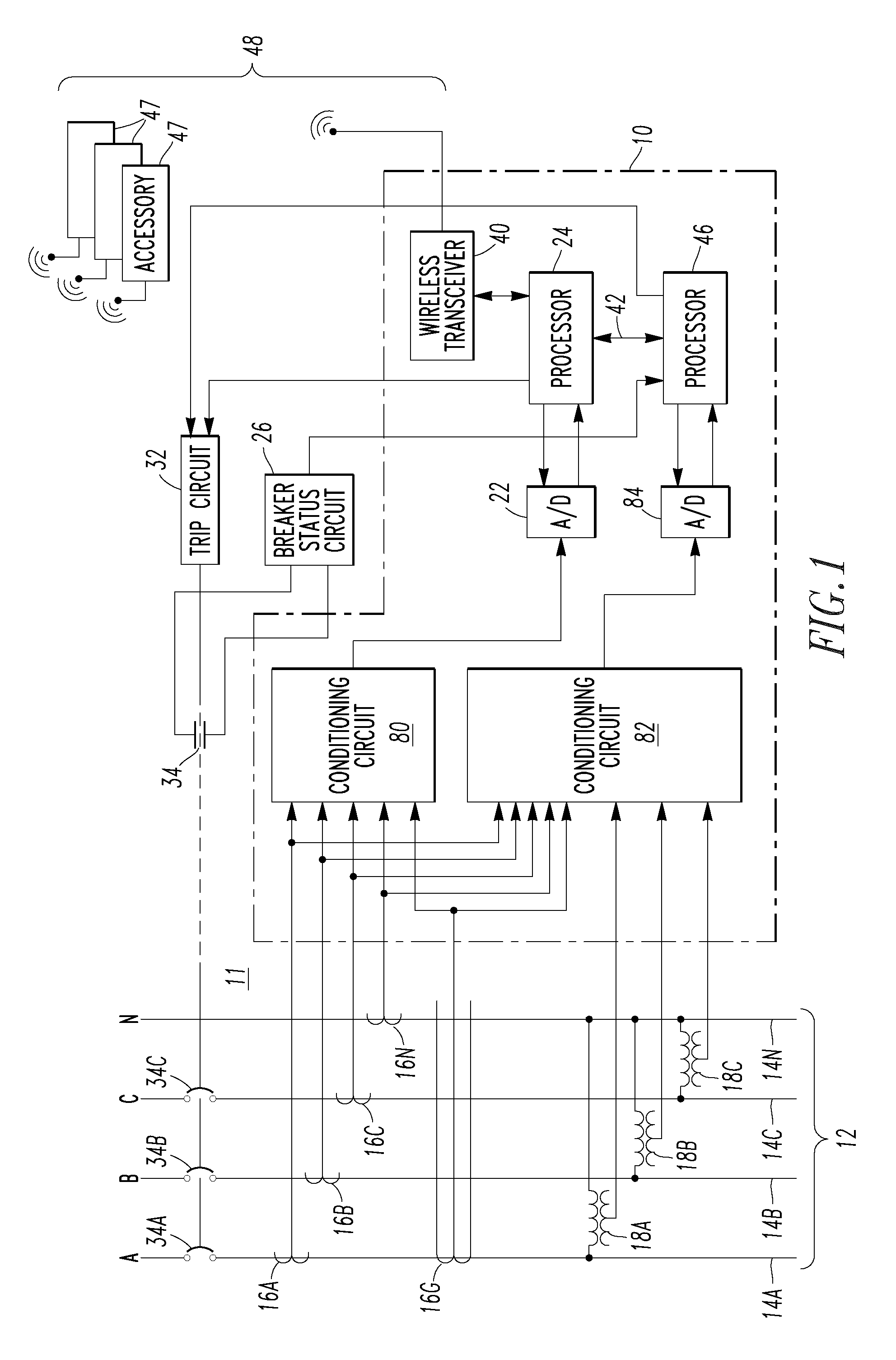 Method and electrical switching apparatus including a number of accessories employing wireless communication