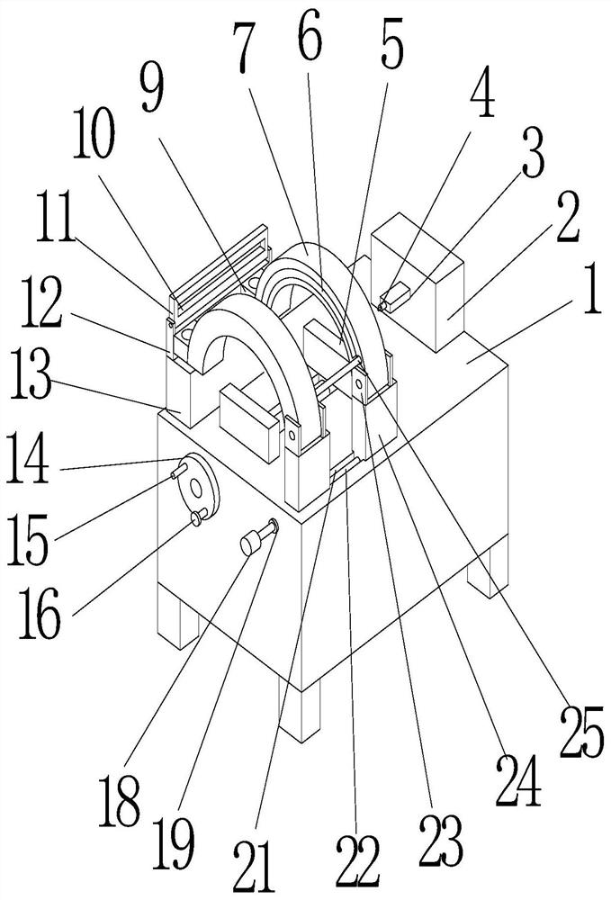 Automatic welding device for brake iron shoe