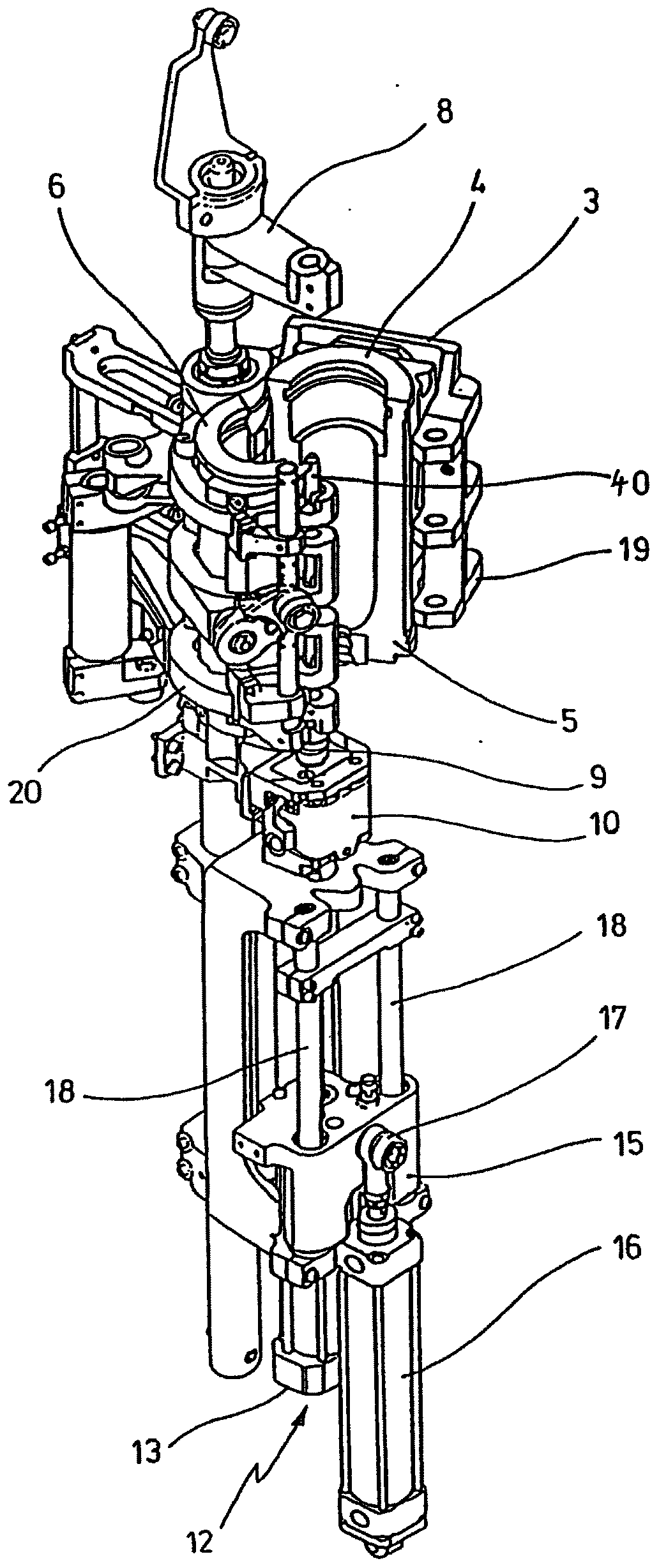 Quick-change mandrel having active preform clamping