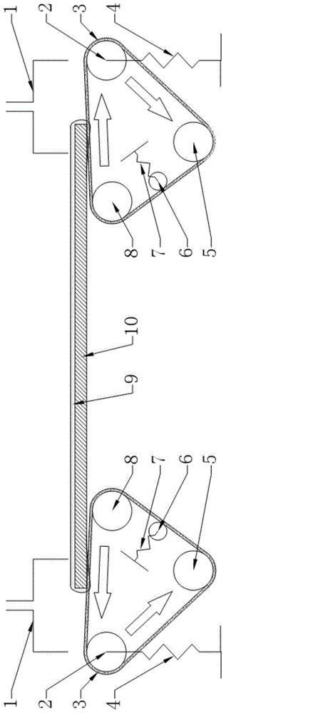 High-efficiency edge brushing and dust collection device for mesh belt or steel belt