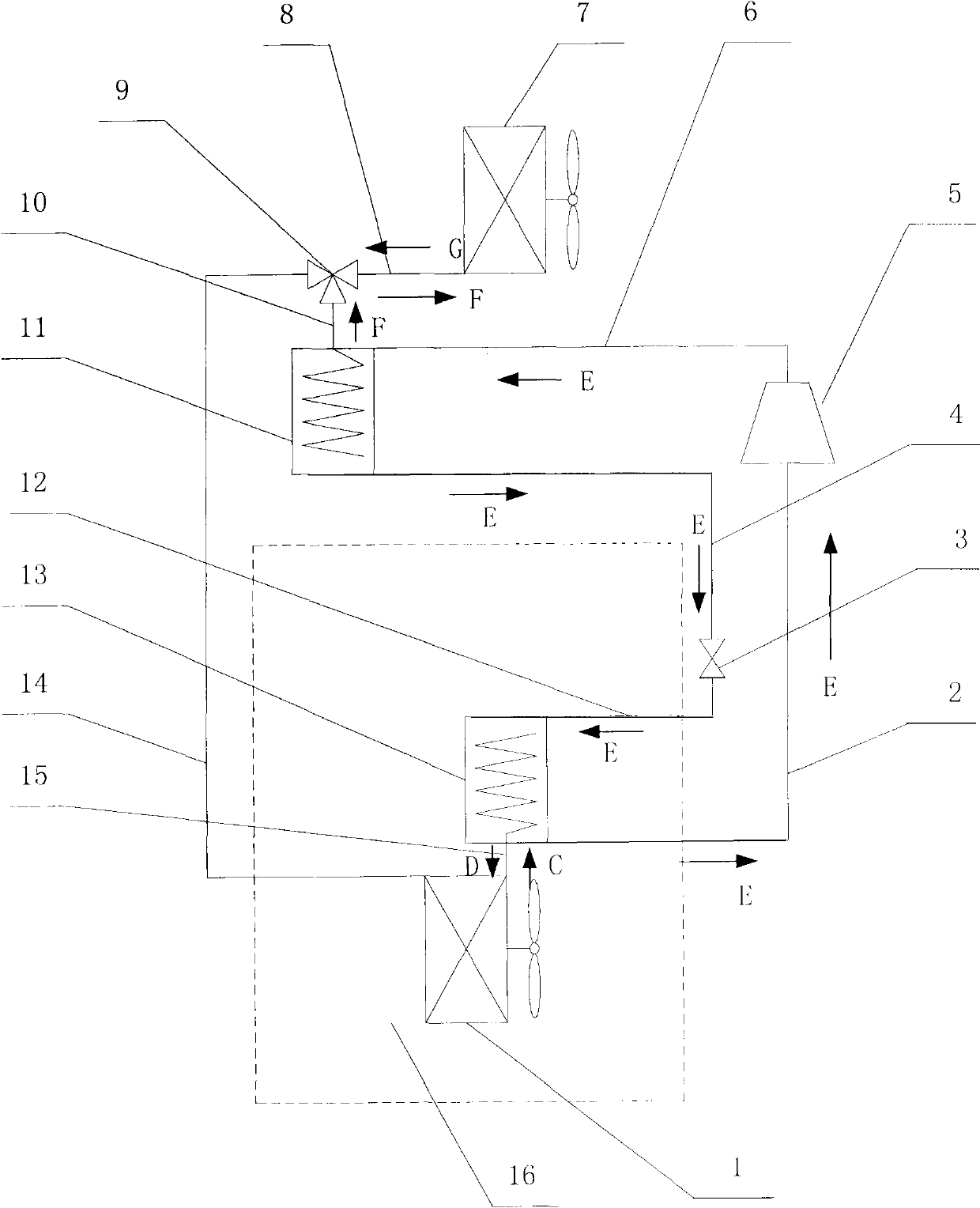 Dual-cycle machine room energy-saving air conditioner