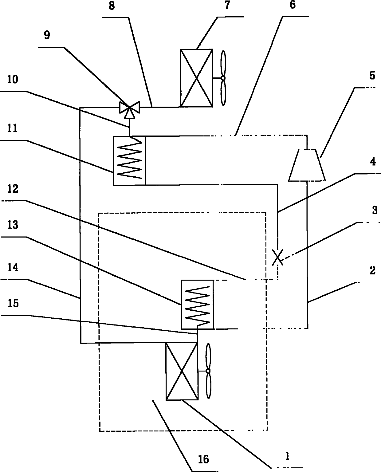 Dual-cycle machine room energy-saving air conditioner