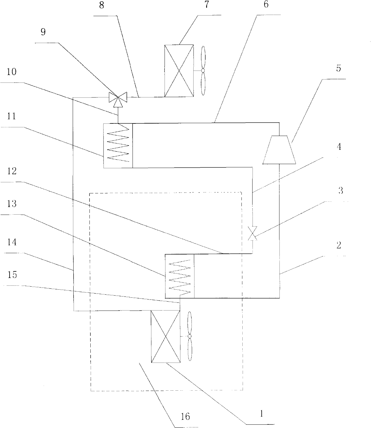 Dual-cycle machine room energy-saving air conditioner