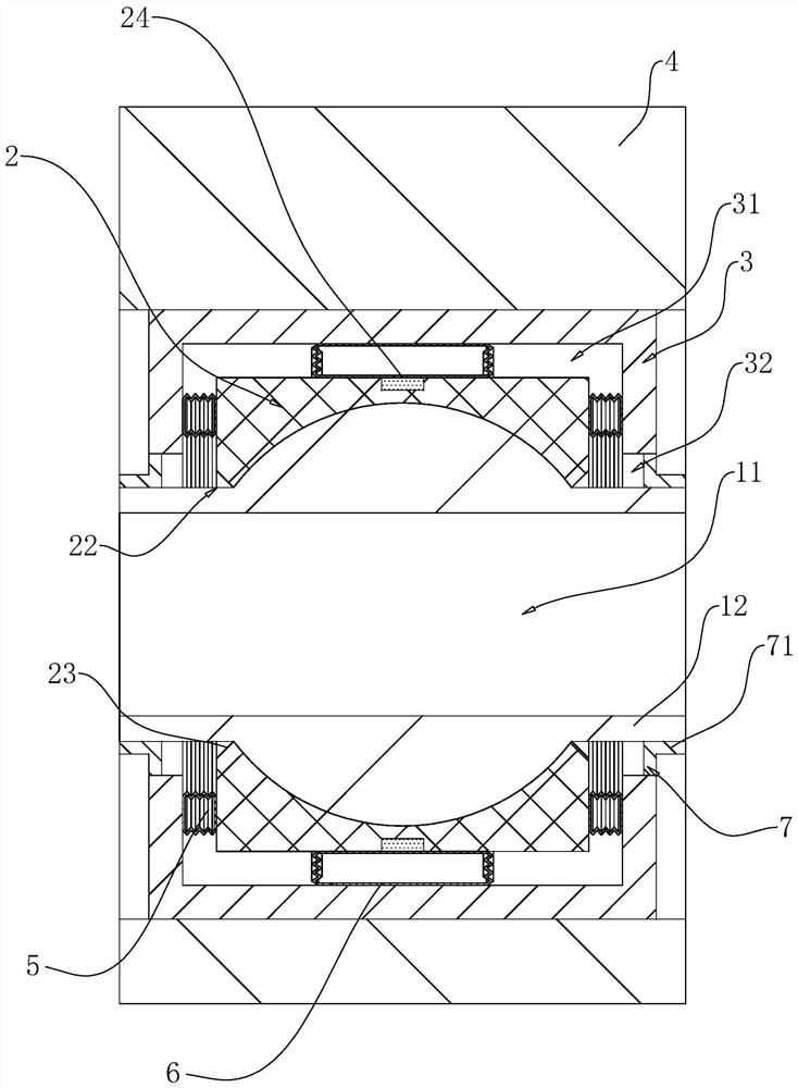 Intermediate support bearing assembly and polyurethane composite material for the assembly
