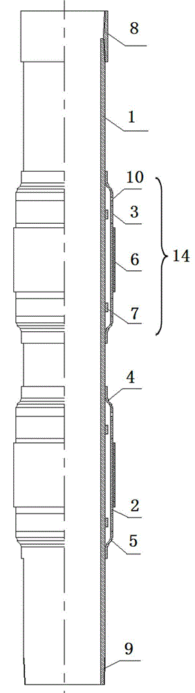 Double-layer steel pipe expansion type pipe external casing packer