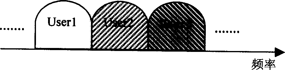 Multi-cell frequency multiplex realizing method