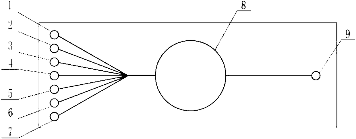 Microfluidic chip for detecting microcystins in water and detection method