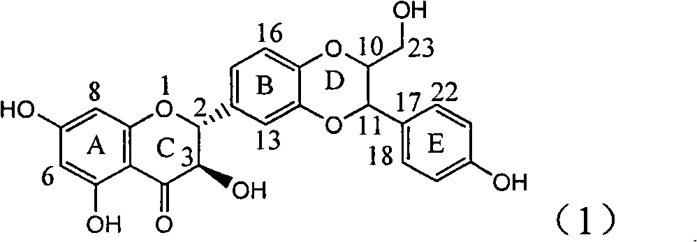 Application of E-ring demethoxy-silibinin for preparing medicament for treating viral hepatitis B