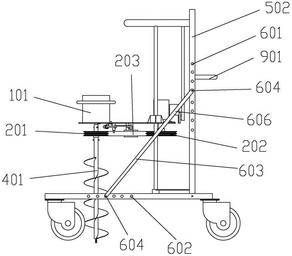 Automatic lifting type earth boring machine