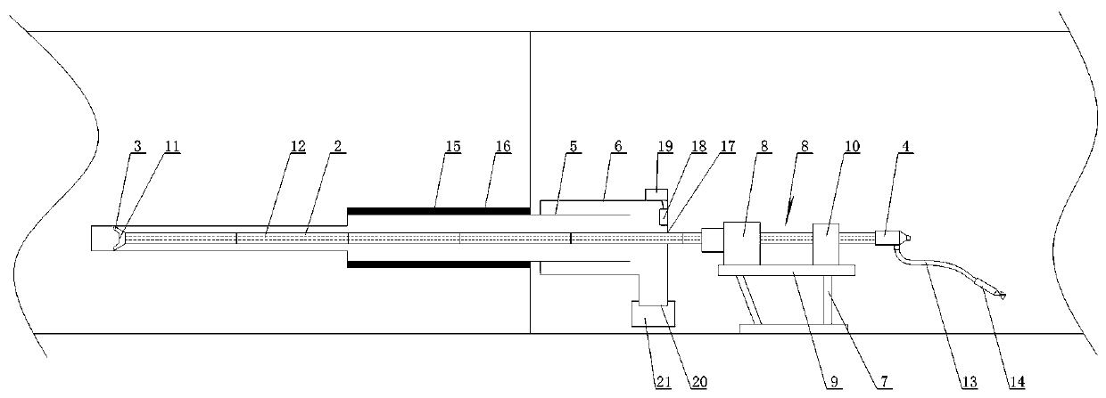 Device for measuring coal bed gas content based on flow method and measuring method thereof